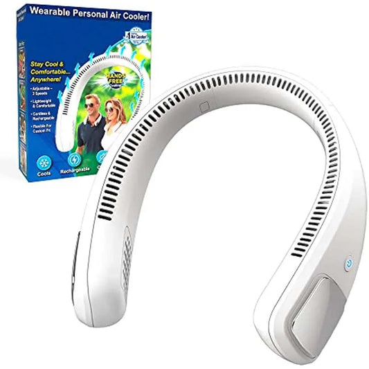 Mini Neck Portable Bladeless Fan Rechargeable Leafless Hanging Fans Air Cooler Cooling Wearable Neckband Fans