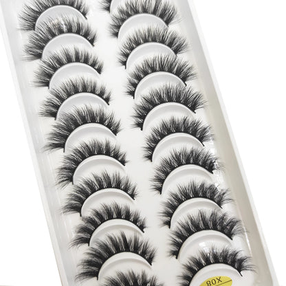 20 Style 10 Pairs Natural 3d Mink Lashes Soft False Eyelashes Cross Messy Dense Eye Lashes Extension Makeup Faux Cils Maquillaje
