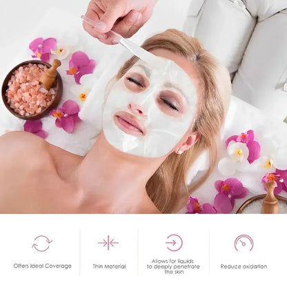 500/100pcs Disposable Plastic Film Full Face Cleaner Mask Neck Stickers Paper Transparent Masks Wrap Facial Beauty Makeup Tools