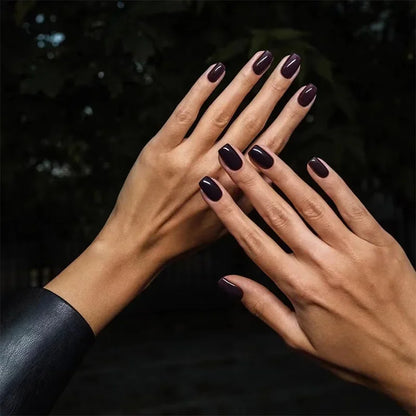 Solid Color Wearable Nail Art Fashion Red Blue Rose Pink Square Shape Finished False Nails Press on Nails with Glue Wholesale