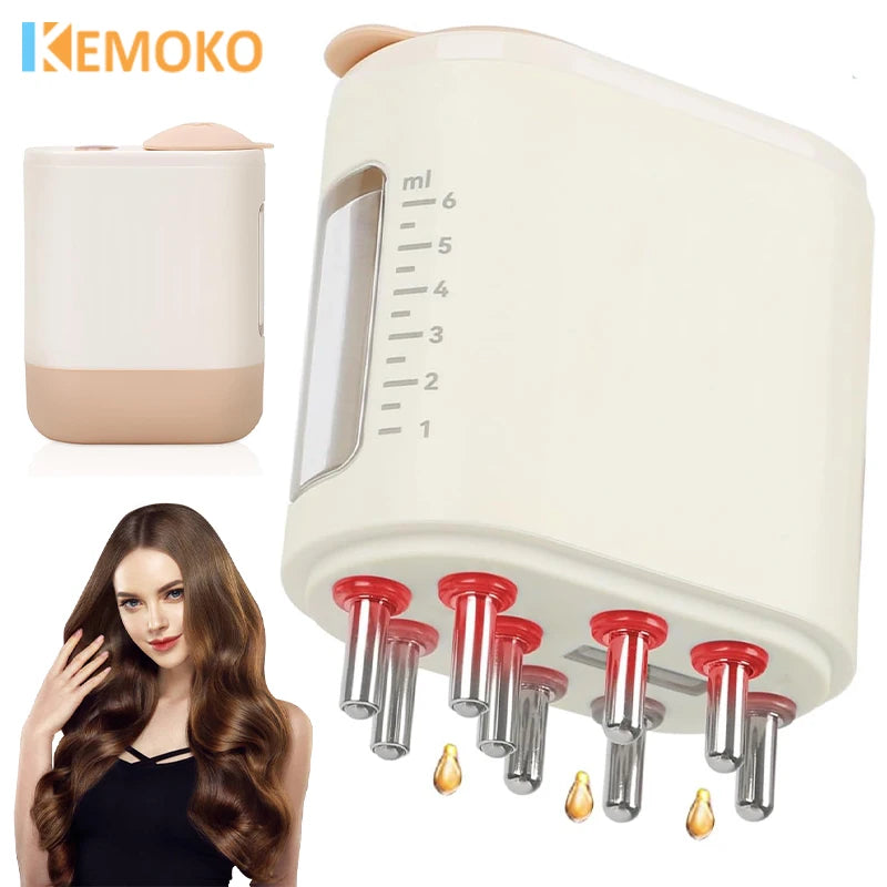 EMS Microcurrent Scalp Applicator Liquid Comb Essential Oil Guiding Scalp Massager Red Light Therapy Anti Hair Loss Portable
