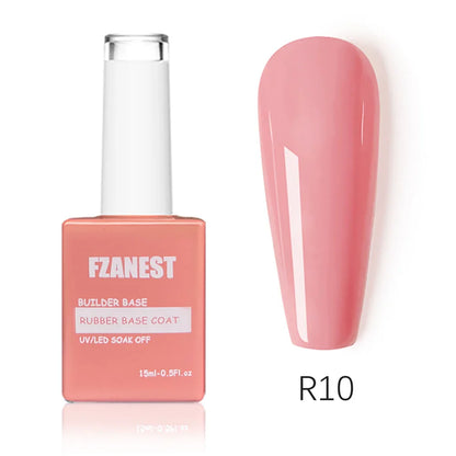 FZANEST 5 in 1 Multifunctional Rubber Base Gel Rubber Builder Base Nail Gel Nude Color Extension Nail Strengthen Gel Nails