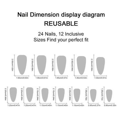 24pcs Sliver Spider Design Fake Nail Halloween Gothic Punk False Nail Tips Wearable European Heavy Metal Almond Press on Nails