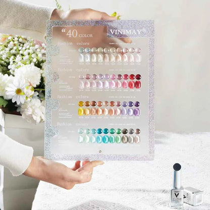 VINIMAY 40PCS Cat Eye Gel Polish Set With Color Swatch 9D Magnet Gel Soak Off Gelpolish Gel Varnish Collection Nail Gel Kit 15ML