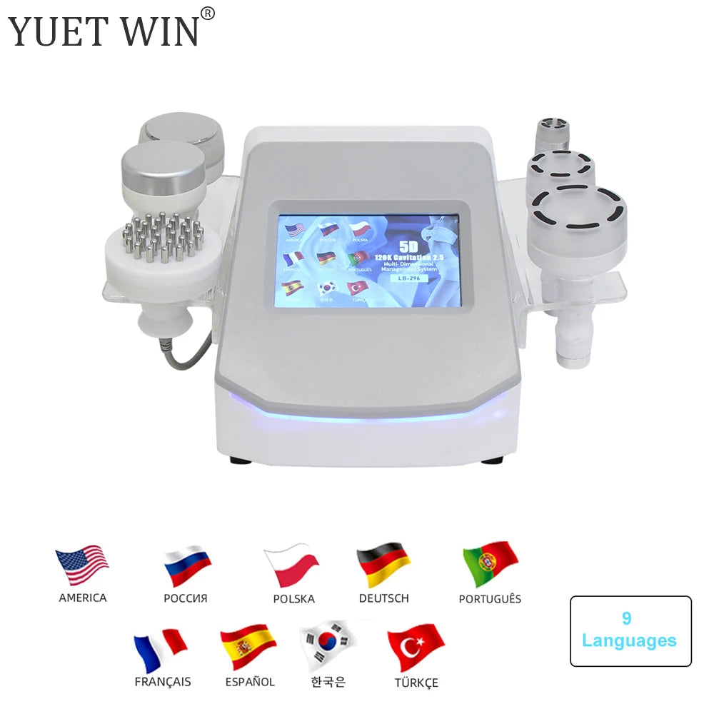 120K Ultrasonic Cavitation Machine Vacuum Slimming Body Massage Anti-cellulite Skin Tightening Lifting Beauty Device 6 in 1