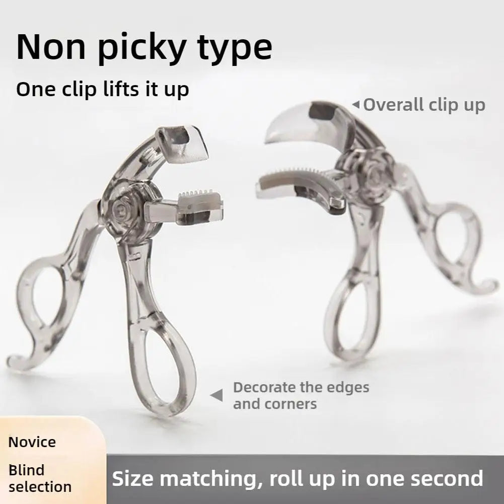 Professional Eyelash Curler Frameless One-clip Curling Comb Tooth Eyelash Curler with Refill Pad Long-lasting Shaping Lash Tools