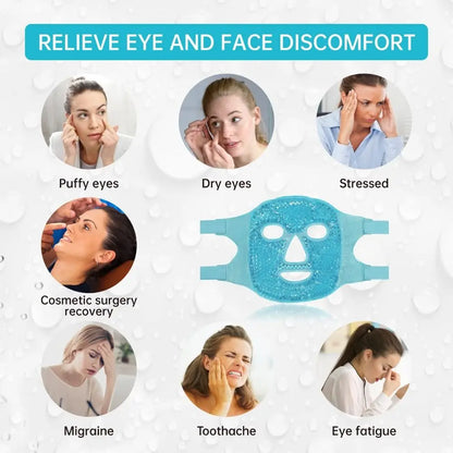 Relieve Fatigue Ice Gel Eye Face Mask Gel Beads Compress Reusable Sleep Mask Cold and Hot Heat Reduce Face Puff Skin Care Tool