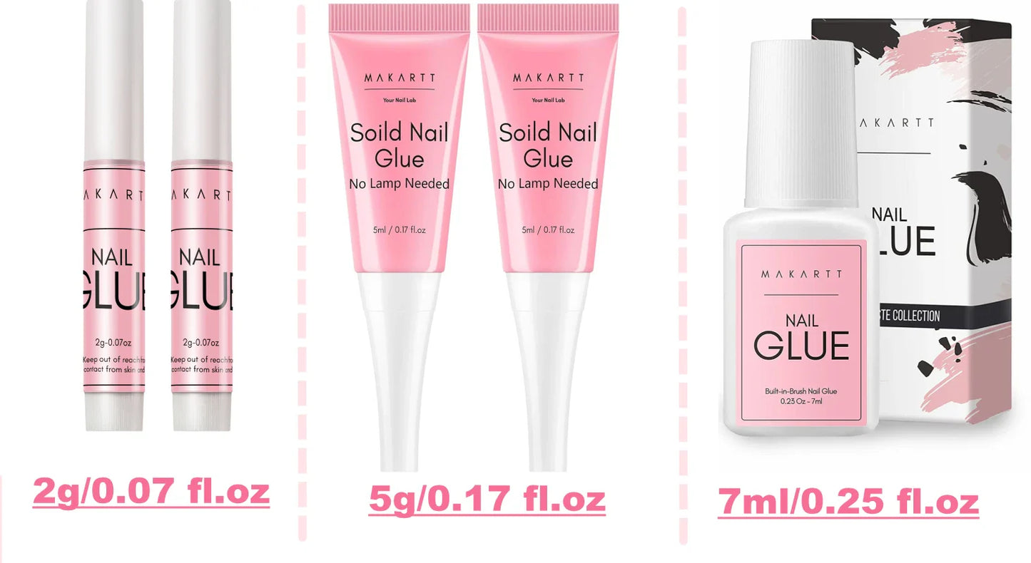 Makartt Nail Gel Glue for Press On Nails Soft Acrylic Gel Nail Tips Fake Nails,Super Strong Glue Easy to Control No Lamp Needed