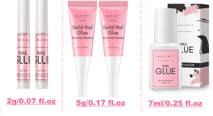 Makartt Nail Gel Glue for Press On Nails Soft Acrylic Gel Nail Tips Fake Nails,Super Strong Glue Easy to Control No Lamp Needed