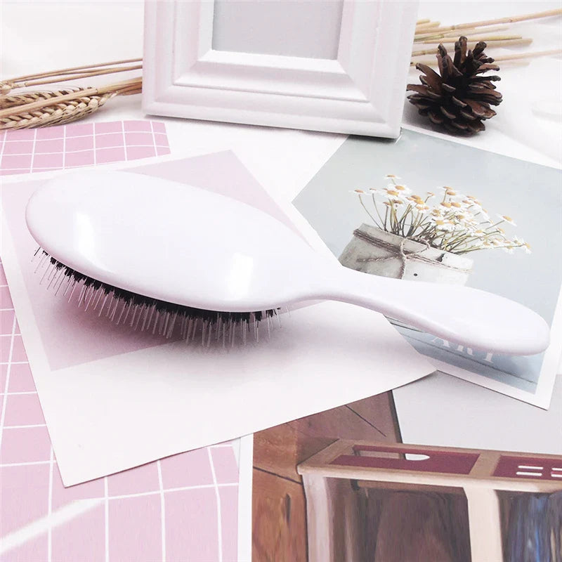 1PC Oval Boar Bristle & Nylon Hair Comb Mini Anti-static Hair Scalp Massage Comb Hairbrush Salon Hair Brush Styling Tools