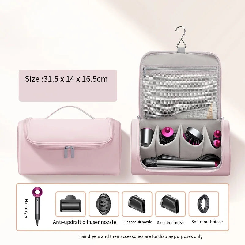 Large Capacity Hair Dryer Storage Bag Non-slip Hair Curler Tools Storage Pouch Water Proof Wear-resistant Curling Iron PU Bags