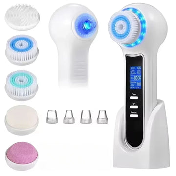 5 in 1 Electric Facial Cleansing Brush Blackhead Remover Vacuum With Rechargeable Face Spin Brush Facial Pore Deep Cleansing