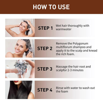 1/3/5/10Pcs Hair Darkening Shampoo Bar Natural Organic Polygonum Essence Hair Darkening Shampoo Bar Soap Mild Formula Hair Care