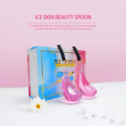 Glass Cold Spoon For Face with Pure Dew Ice Skin Beauty Liquid Face Massager Ice Global Skincare Tools