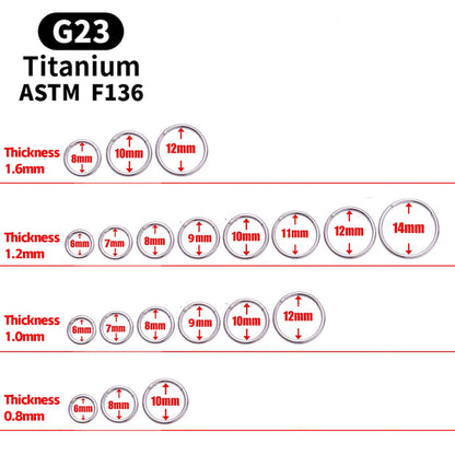 1/5Pcs Nose Rings G23 Titanium Lip Ring For Women And Men Piercing Jewelry Hoop Earrings Mixed Color Body Clips Hinged