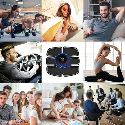 USB Rechargable Smart Wireless Muscle Massage Fitness Trainer Abdominal Training Electric Body Slimming Massager