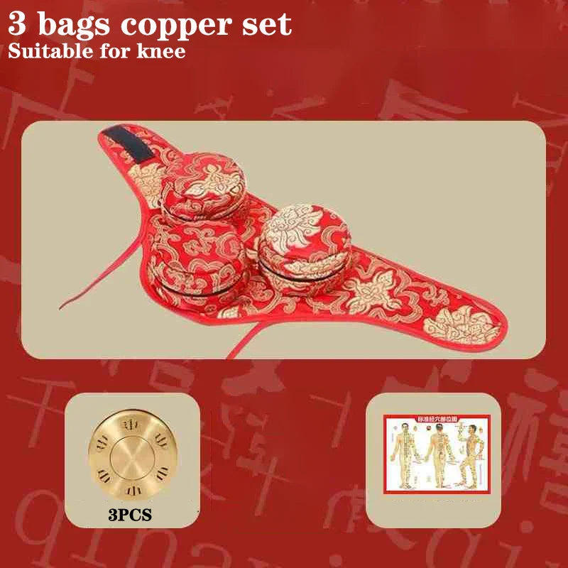 Red Embroidery Moxibustion Bag Moxa Burner Acupuncture Heating Therapy Warm Uterus Chinese medicines Massage Gun Body Massager