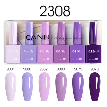 CANNI Nail Gel Polish Set HEMA TPO FREE Jelly Nude Color Rubber Base UV Construction Gel Semi Permanent Soak off UV LED Gel Nail