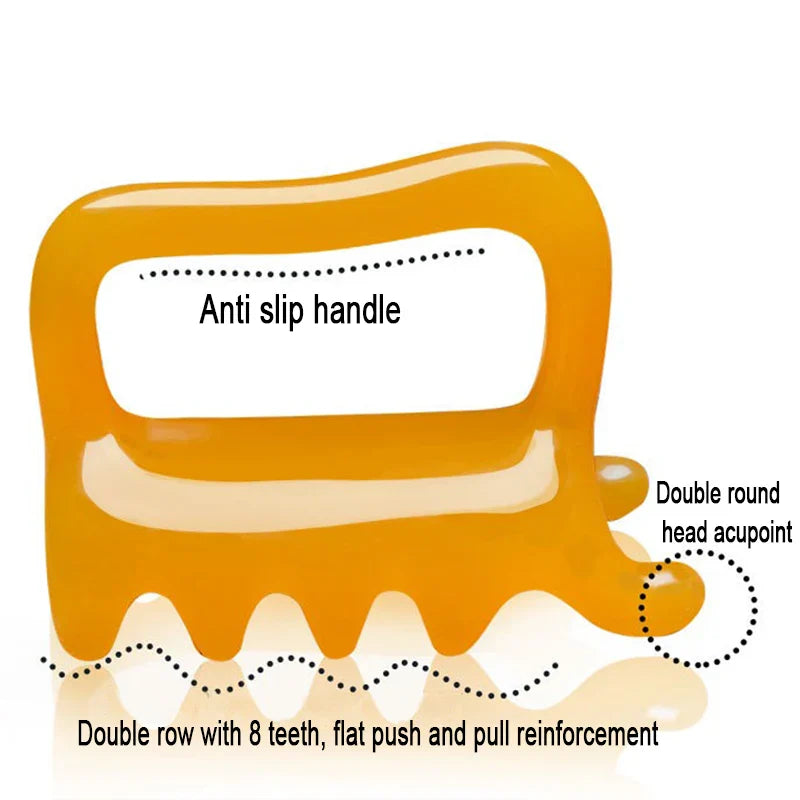 Dual-Push Meridian Spine Gua Sha Massage Handheld Face Resin Massager Release Tool Muscle Scraping Tool for Deep Tissue Therapy