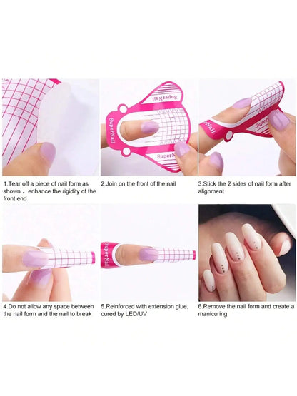 100 pieces square gold nail paper holders phototherapy nail crystal nail extension paper holders