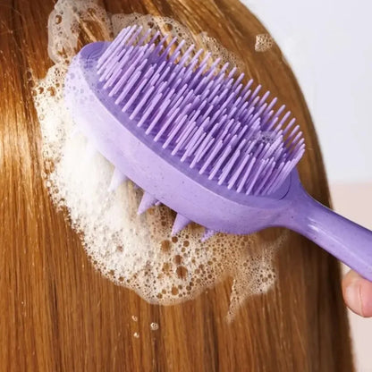 2 in 1 Silicone Shampoo Brush Head Scalp Massage Comb Double Side Hair Washing Comb Soft Body Bath Shower Brush Styling Tools