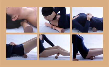 Body Back Wood Back Roller, Spine Stretcher & Aligner, Ma Roller, Back Cracker for Back & Muscle Recovery, Manual Back Massager