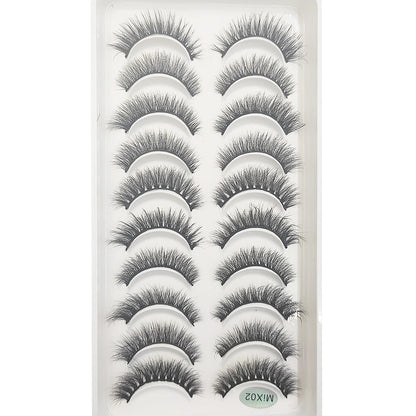 20 Style 10 Pairs Natural 3d Mink Lashes Soft False Eyelashes Cross Messy Dense Eye Lashes Extension Makeup Faux Cils Maquillaje
