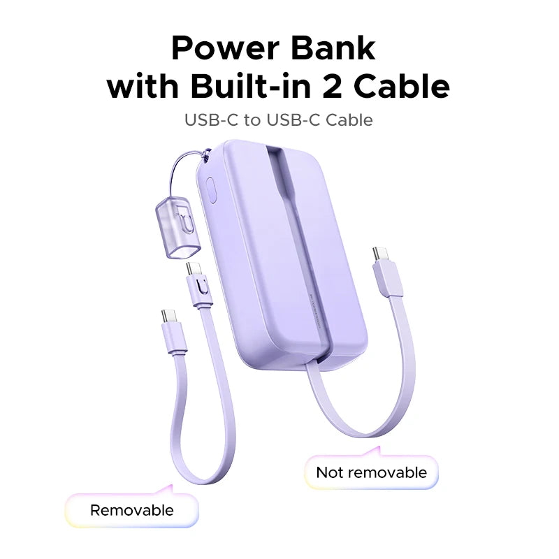 UGREEN 20000mAh Dual Type C Cable Power Bank Fast Charge Portable PowerBank for iPhone 17 16 Pro Max PD 20W External Battery