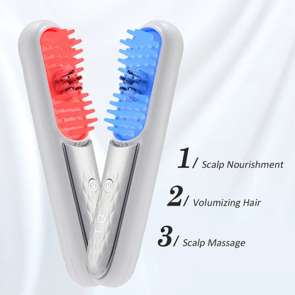 Electric Scalp Massage Brush Red Light Therapy Hair Growth Massage Comb Anti Hair Loss Liquid Oil Applicator Massager Tools