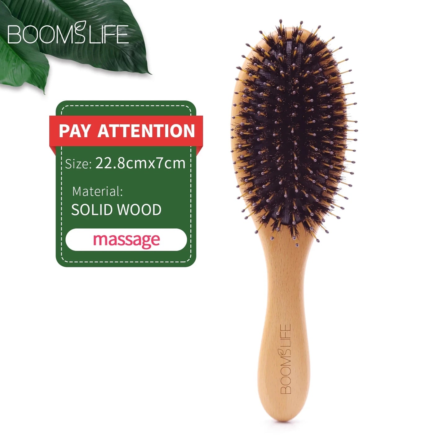 Soft Boar Bristle Hair Brush Women Wood Comb for Hair Head Scalp Massage Detangle Hairbrush for Curly Thick Long Hair Care Tool