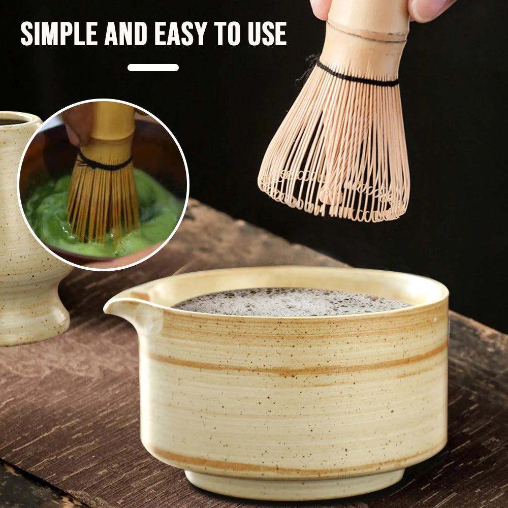 6PCS Japanese Matcha Tea Set Safe Bamboo Whisk Teaspoon Tea Sets Indoor Beverage Shop Tea-making Tools Accessories