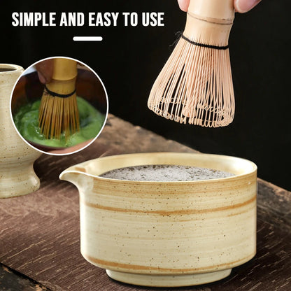 6PCS Japanese Matcha Tea Set Safe Bamboo Whisk Teaspoon Tea Sets Indoor Beverage Shop Tea-making Tools Accessories