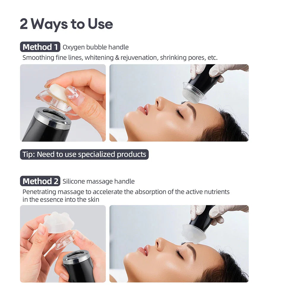 Portable CO2 Oxygen Bubble Pen High-frequency Vibration Facial Cleaning Balance Serum Input Hydration Rejuvenation Beauty SPA