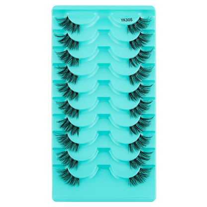 New Half Eyelashes 3/10Pairs Half Lashes Natural 3D Cat Eye Lashes Clear Stem False Eyelash Extension Makeup Faux Cils maquiagem