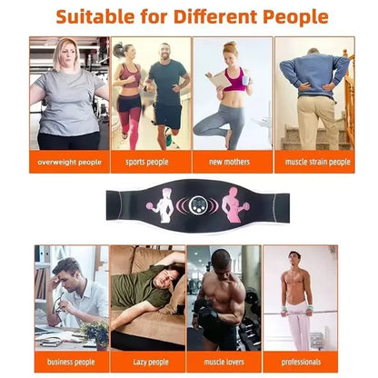 Muscle Stimulator Body Slimming Belt Electric Massage Abdominal Trainer Toner Weight Loss Smart Fitness Vibration Belt Unise
