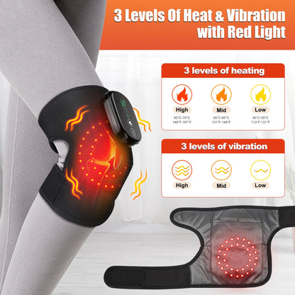 Heating Vibration Elbow Shoulder Knee Massager and Knee Pad Red Light Hot Compress Vibration Massage Fatigue Pain Relieving