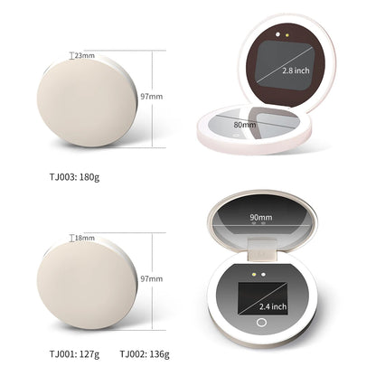 TENGMIR UV Smart Sunscreen Makeup Mirror Sunscreen detection mirror UV mirror sunscreen Testing Portable LED light makeup mirror