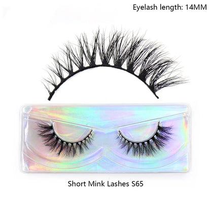 LEHUAMAO Makeup Mink Lashes 3D Short Mink Eyelashes Natural False Eyelashes Fluffy Mink Lashes Extension 12mm-15mm Eyelashes