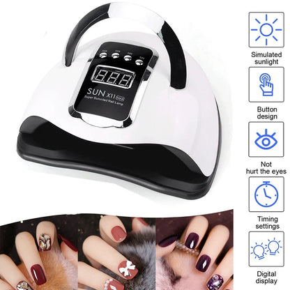 LED Nail Lamp For Manicure 280W Nail Dryer Machine UV Drying Lamp For Curing UV Gel Nail Polish With Motion Sensing LCD Display