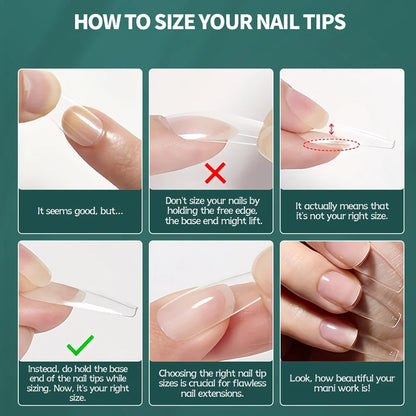 Nailpop 600PCS Soft Gel X Nail Tips Full Cover Coffin Stiletto Fake Nails Extra Short Almond Square Soak Off Gel False Nail Tips