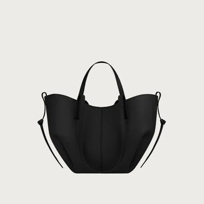 Y2K - French Luxury Large Capacity Women's Handbag, Leather Pleated Wing Bag, One Shoulder Underarm Handbag