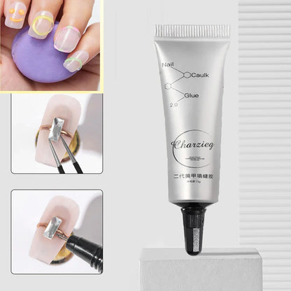 1 Jar Solid Nail Gel Glue for Fake Nail Tips Clear Acrylic Fake Tips Solid Gel Press On Poly Builder Gel UV Light Cured Glue