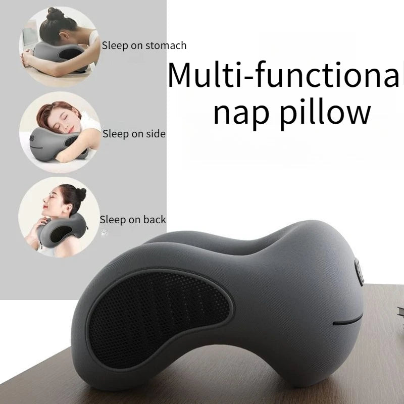 Multifunction U-Shaped Nap Pillow Core Neck Massage Pillow Slow Rebound Soft Travel for Sleeping Cervical Health Office Break