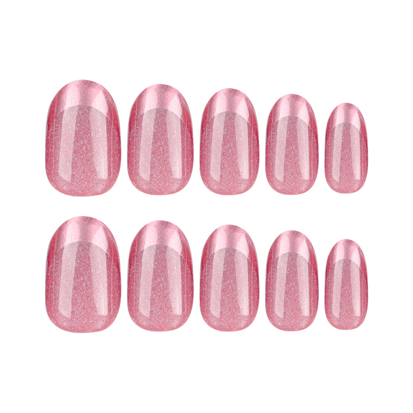 24pcs/set cat eyes fake nails for women girls red brown green blue grey sparkling short tips faux ongles press on false nail