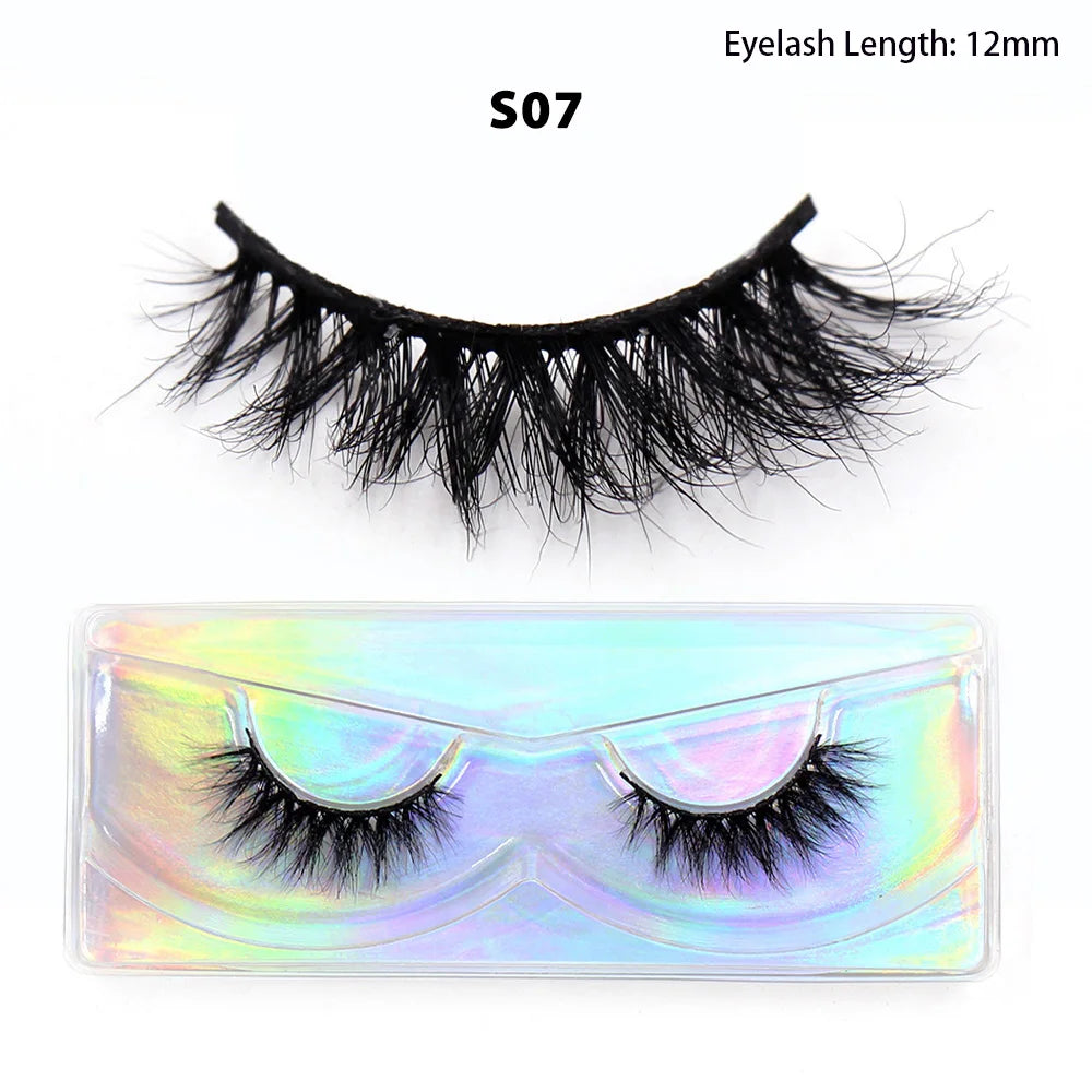 LEHUAMAO Makeup Mink Lashes 3D Short Mink Eyelashes Natural False Eyelashes Fluffy Mink Lashes Extension 12mm-15mm Eyelashes