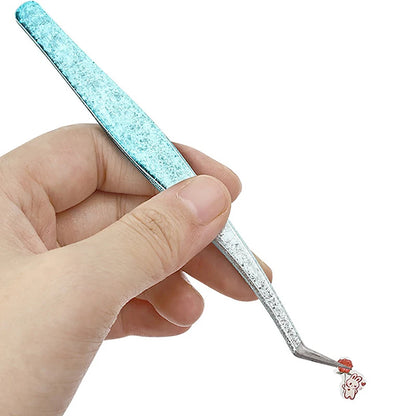 2Pcs Eyelash Tweezers Ice Flower Anti-static 3D Accurate Eyebrow Grafting False Lashes Extension Supplies Makeup Tweezer Tools