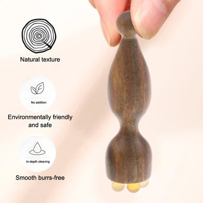 Lotus Seedpod Shape Massager Facial Physiotherapy Tool Green Sandalwood Face Massage Tools Gua Sha Face Skin Care Massage Sticks