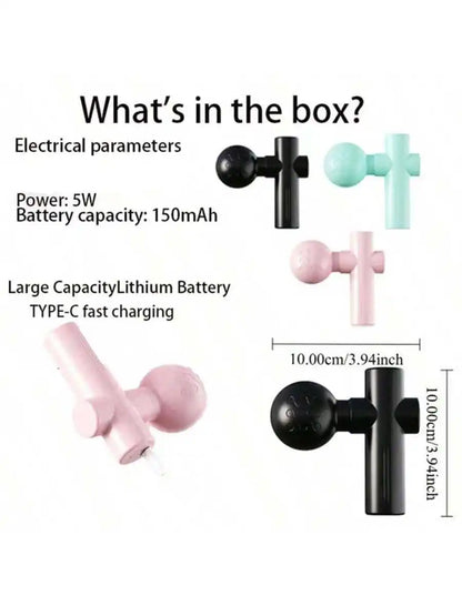 2026 Mini Massage Gun Fascia Machine Muscle Relaxation cRod Massage Fitness Equipment Neck Body Fascia Gun Rechargeable