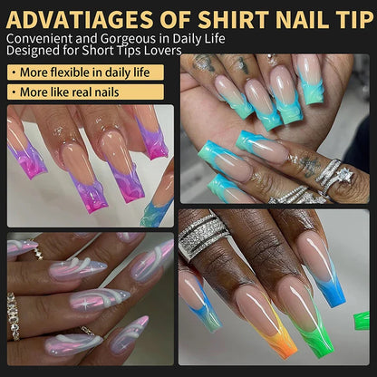 Luxury Acrylic False Nail Tips Almond Coffin Full Cover Super Clear Square Artificial Extension Soft Gel Tip Salon Manicure Tool