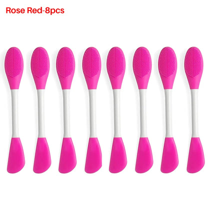 8/4/2pcs Face Brush Set Silicone Facial Mask Applicator Double-head Lotion Spatula Blackhead Face Lip Exfoliator Skin Care Tools